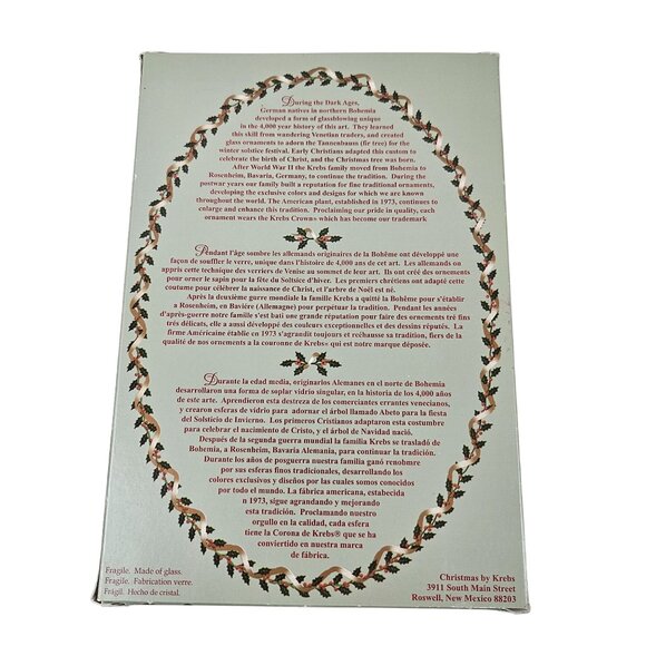 Christmas by Krebs Elegant Glass Icicle Ornaments White Blue Set of 6 Holiday - Picture 4 of 11